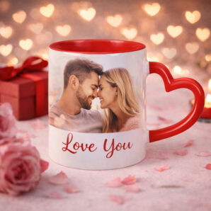 Hartjesmok met jouw foto – uniek romantisch cadeau (11oz)